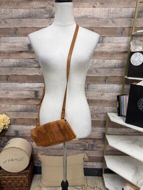 Tan Suede Crossbody Bag -  Women